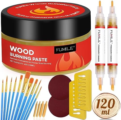 FUMILE Wood Burning Gel Kit, 4 OZ Wood Burning Paste for Crafting by FUMILE