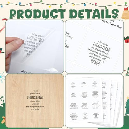 Watersay 240 Pcs Christmas Verses Stickers,Peelable for Cards Making - Image 3