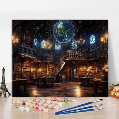 TUMOVO Paint by Numbers for Adults Library Houses by TUMOVO