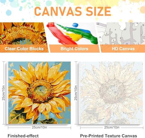 Offito Framed Paint by Numbers Kit for Adults Beginners, Sunflower - Image 2