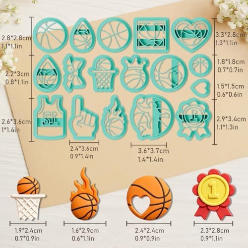 ORIGACH 17 Pcs Basketball Sports Theme Polymer Clay Cutters Set - Image 3