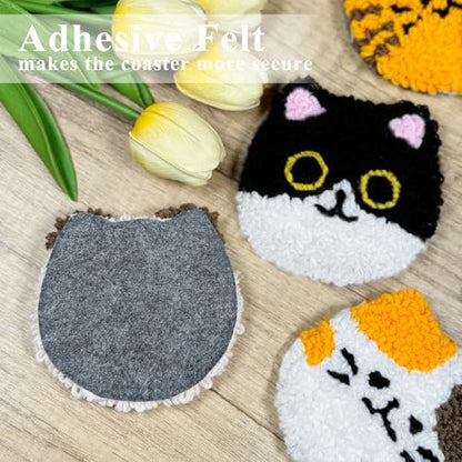 Morledoa Punch Needle Coasters Kit, Cat Punch Needle Kits Adults Beginner - Image 6