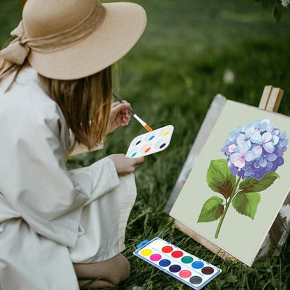 Ctosree 12 Sets Pre Drawn Canvas Kit for Painting,Simple Flower,8 x 10 in - Image 5