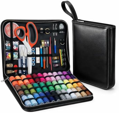 Forypretty Sewing Kit for Adults, 228 PCS Needle and Thread Kit with Tailor Scissors and Accessories, 43 XL Thread Spools, Travel Sewing Kit for Beginners, PU Leather, Gift for Mom Grandma by Forypretty