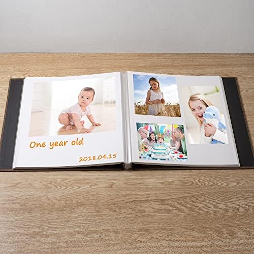 Large Photo Album Scrapbook – Holds 4x6, 8x10 Pictures – Self-Adhesive Pages for Baby, Wedding, Travel & Family Memories | Includes Metallic Pen & Scraper/Brown Large DIY Memory Book for Gifts - Image 2