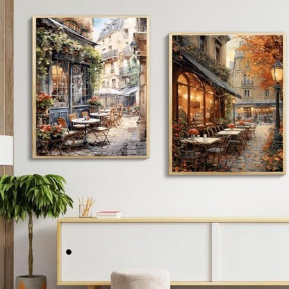 PHANTASYART 2 Pack Cafe Paint by Numbers Kit for Adults 16x20inch - Image 3