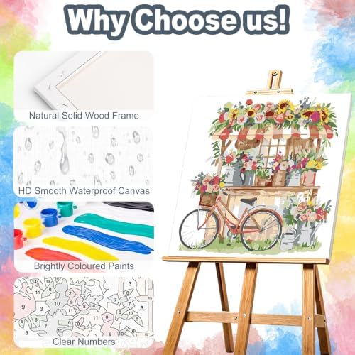 Flower Shop Framed Paint by Numbers Kit for Adults Beginner 10x10 inch - Image 4
