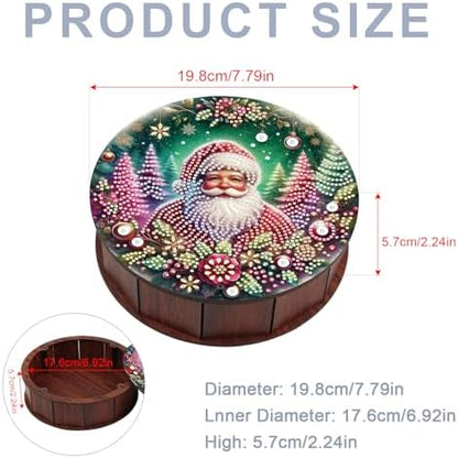 DIY Diamond Painting Fruit Bowl Storage Box, Santa Claus Rhinestone Decoration Tray Handmade Set, for Desktop Item Storage, Multifunctional Creative Craft Gift - Image 2
