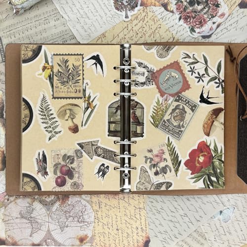 Vintage Aesthetic Scrapbook Supplies Kit with Scrapbook Paper, Stickers, Bookmarks for Scrapbooking, DIY Albums, Junk Journals, Bullet Journals, Dark Academia Aesthetic Decor (Dark2 129 Pcs) - Image 6