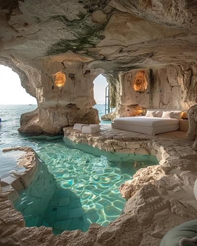Cave Sea Room Painting by Numbers for Adults Beginner,15.7X19.7 inch by GXGLLPZBYZBYHW