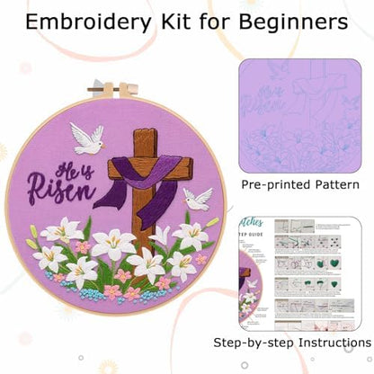 Nuberlic Lily Pattern Embroidery Kits for Beginner Adults - Image 3