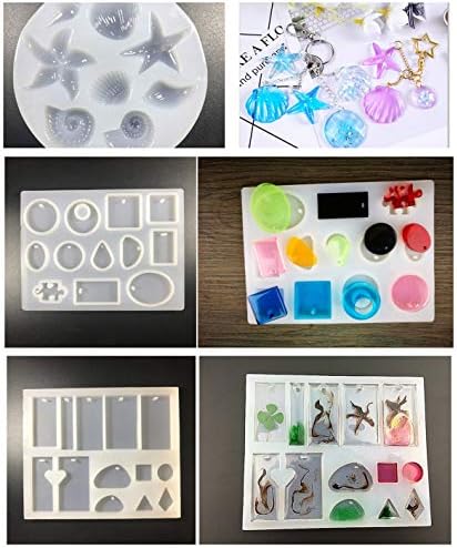 200ML Crystal Clear UV Resin Sunlight Curable 18 Molds 28 Dyes (Metallic & Normal) 17 Bezels 36 Holographic Decorations, Resin Kit for DIY Crafts Jewelry Making Rings Bracelets Pendants Earrings - Image 2