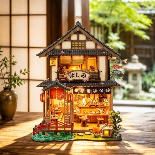 Japanese Book Nook Kit for Adults with Lights, Bridgeside Machiya - Image 3