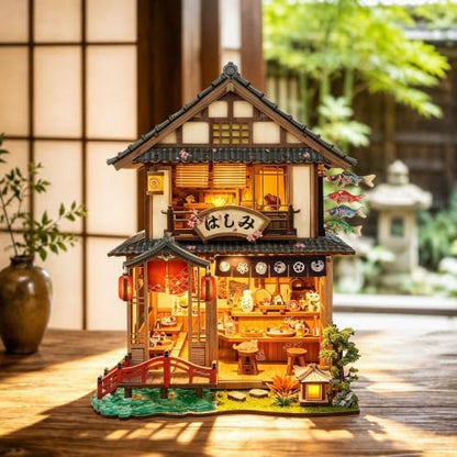 Japanese Book Nook Kit for Adults with Lights, Bridgeside Machiya - Image 3