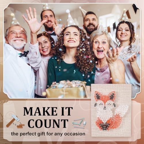 WEBEEDY DIY String Art Kit Fox Craft Kit Creative Animal String Art Craft Kits for Adult Beginners Christmas Holiday Home Wall Table Decorations Gift - Image 7