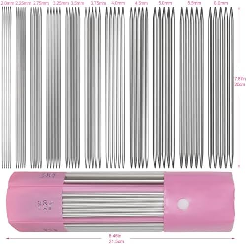 Aeelike Double Pointed Knitting Needles Set, Short Straight Needle, 11 Size - Image 2