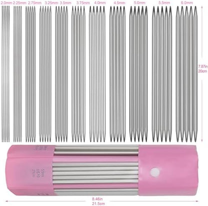 Aeelike Double Pointed Knitting Needles Set, Short Straight Needle, 11 Size - Image 2