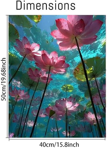 Lotus Flower Paint By Numbers Kit For Adults Beginner, Adult Paint By Number Kits On Canvas Flower Oil Painting Kit For Beginners Adults' Paint-By-Number Kits For Gift Home Wall Decor 16x20 Inch - Image 2