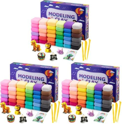 Air Dry Clay, 36 Colors Modeling Clay Kit with 3 Sculpting Tools, Magic Foam Clay for Kids and Adults, DIY Molding Clay Gift for Boys and Girls (Pack of 3) by Exptolii