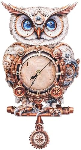 KAAYEE 3D Puzzles for Adults Mechanical Owl Clock DIY Wooden Puzzle Craft by KAAYEEDirect