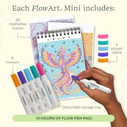 Lifelines FlowArt Mini Activity Pad, 3-Pack - Dot-by-Letter Coloring Books - Image 4