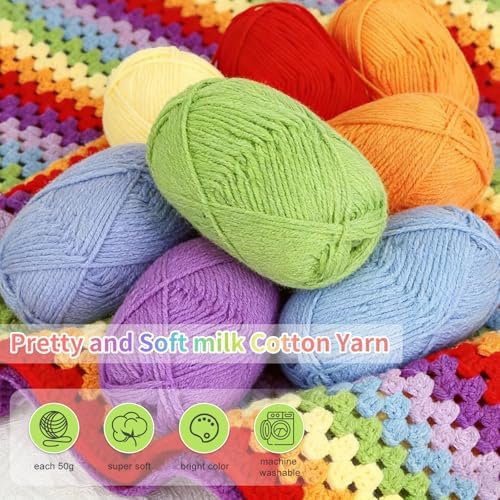 HUYEIOBGD Crochet Blanket Kit for Beginners – Easy Crochet Starter Kit for Adults & Kids, Colorful Rainbow Stripe Yarn, Complete Crochet Supplies with Step-by-Step Video Instructions - Image 5