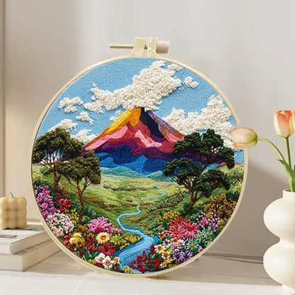 Hzkokon 2 Pack Embroidery Kit for Beginners Adults Cross Stitch Kits Hand Embroidery Kit Includes Stamped Flower Pattern, Hoop, Color Threads,Tools & Follow Instruction - Image 5