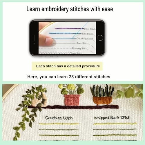 Myfilicity Embroidery Beginners Stitch Practice kit, 3 Embroidery Starter Kits, Learn 30 Different Stitching Techniques for Craft Enthusiasts to Hand-Stitch Fabric and Learn Embroidery Skills… - Image 3