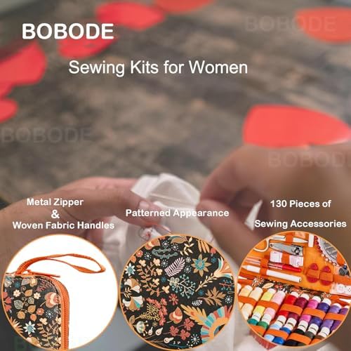 130 PCS Printing Travel Sewing Kit with Sewing Supplies Accessory - Image 3