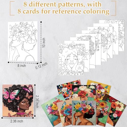 Cholemy 36 Pcs Paint and Sip Kit Gift for Adults 8''x10'',Flower Lady - Image 2