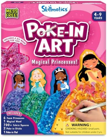 Skillmatics Poke-in Art – Magical Princesses, Wood Craft Kit, Gift for Kids by Skillmatics