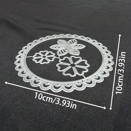 Lapoo Flowers Cutting Die for Scrapbooking - Durable Metal Cutting Die for DIY Scrapbook Photo Album Decorative Paper Card, Metal Card Making Supplies (Flowers and Round Border 3.9 x 3.9 in) - Image 2