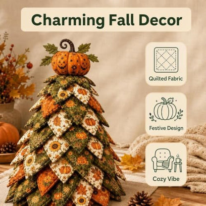 Quilted Christmas Tree Kit – Pre-Cut Fabric & Foam Cone DIY Tabletop Decoration with Tree Topper, No-Sew Holiday Craft Kit for Adults & Kids, Christmas Tree Decorations for Home, Party & Gifts (set1) - Image 2