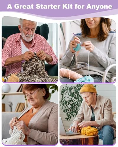 Aeelike Crochet Kit for Beginners Adults Kids, Complete Crochet Set, Purple - Image 5