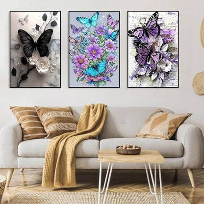 3 Pack Framed Paint by Numbers Butterfly for Adult with Easel (8x12 inch) - Image 5