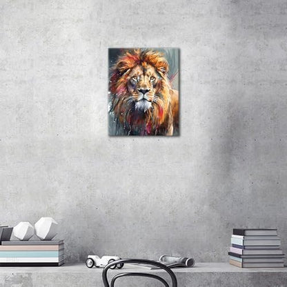 TUMOVO Paint by Numbers Kit for Adults - Lion DIY Adult Paint by Number Kits Animal Acrylic Canvas Painting for Adults Beginners Art Crafts, 16x20 Inch(Framed) - Image 2