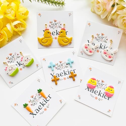 Easter Polymer Clay Cutters Set - 12pcs Sharp & Durable Bunny, Chick, Ice Cream & Egg Shapes for DIY Earring Jewelry Making, Soft Clay Crafts & Spring Holiday Supplies - Image 5
