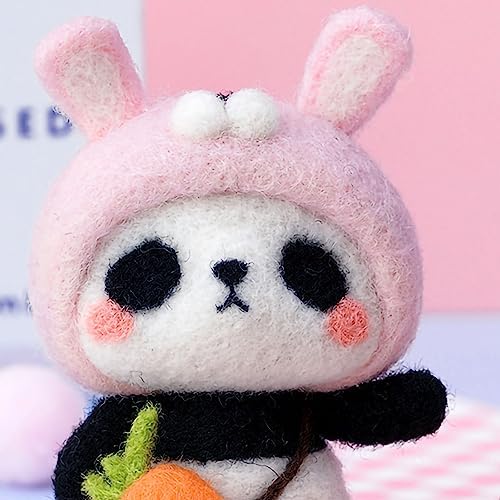 GOTOTOP Needle Felting Kit, Wool Felt Panda Pendant DIY Craft Set, Beginner Friendly Handmade Project, Compact 100 G Materials Kit for Kids Teens Adults Home Craft Time (#3) - Image 3