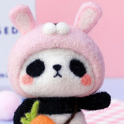 GOTOTOP Needle Felting Kit, Wool Felt Panda Pendant DIY Craft Set, Beginner Friendly Handmade Project, Compact 100 G Materials Kit for Kids Teens Adults Home Craft Time (#3) - Image 3