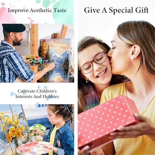 PRASIO Framed Paint by Numbers Kit for Adults Beginner, Flowers Adult Paint by Number Kits on Canvas Framed, DIY Acrylic Watercolor Oil Paint by Numbers with Frame for Gift Home Decor 16x20 Inch - Image 6