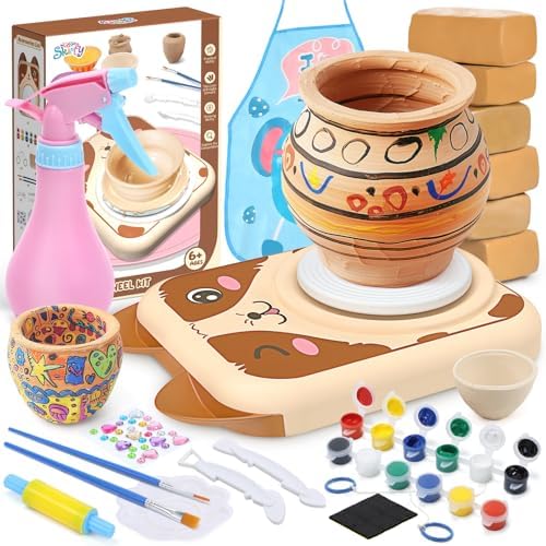 Skirfy Pottery Wheel for Kids, Pottery Kit with Air Dry Clay & USB Power by Skirfy