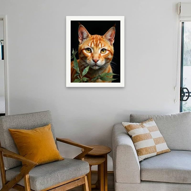 TAOPAOLAB Ginger Cat Paint by Numbers Kit for Adults - DIY Curious Tabby Portrait Painting on Canvas 16x20In, Acrylic Paint Set, Suitable for Beginners, Pet Art for Home Decoration or Gifts - Image 4