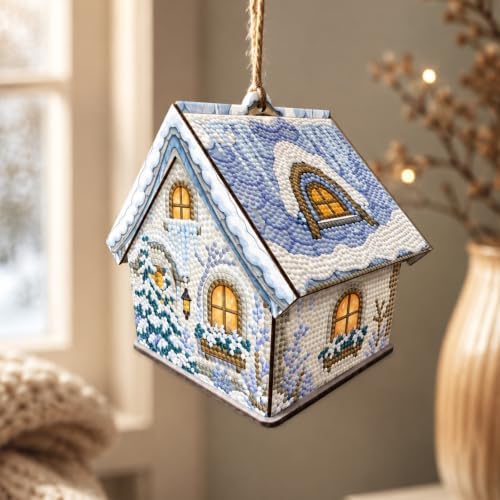 FRANDEK Wooden House Diamond Art Painting Kit for Adults (Winter Snow) - Image 4