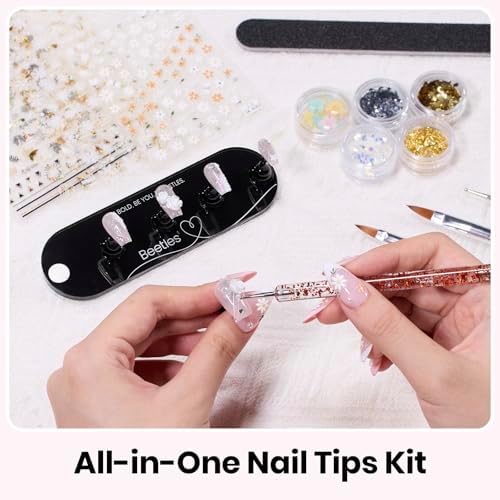 Beetles Nail Art Kit, 510pcs 15 Sizes Gel Nail Tips Nail Art Brushes Set - Image 2