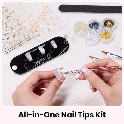 Beetles Nail Art Kit, 510pcs 15 Sizes Gel Nail Tips Nail Art Brushes Set - Image 2