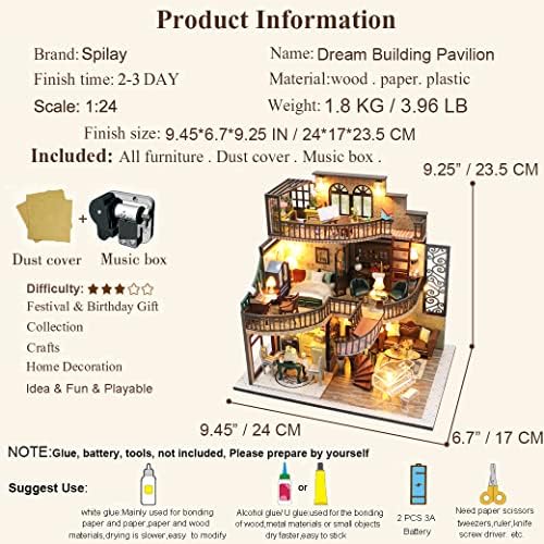 Spilay DIY Miniature House Kit for Adults, Miniature Dollhouse Kit - Image 4