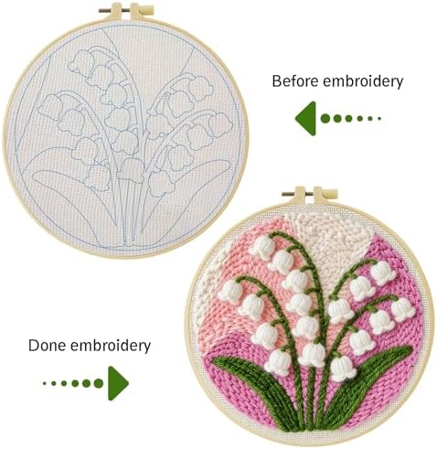 ZuoAnLF Punch Needle Kit for Beginners and Adults, DIY Easy Lily of the Valley Punch Needle Set, Includes Pattern, Tools, Yarn, Embroidery Hoop and Instructions, for Creating Punch Needle Artworks - Image 7