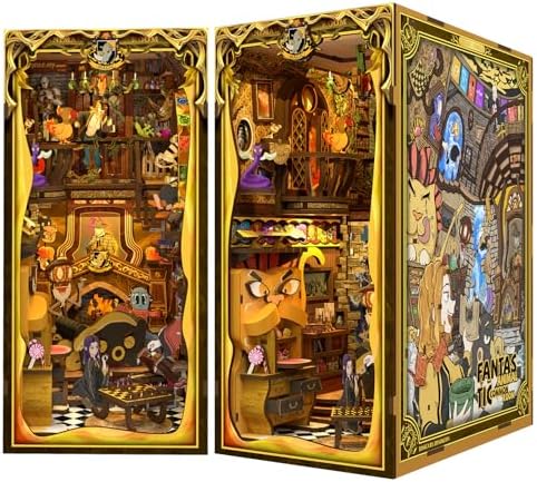 CUTEBEE Book Nook Kit -Miniature DIY House Kit for Adults and Teens, Dollhouse Booknook Tiny House Model Build Bookshelf Decor, Gifts for Family, Friends by CUTEBEE