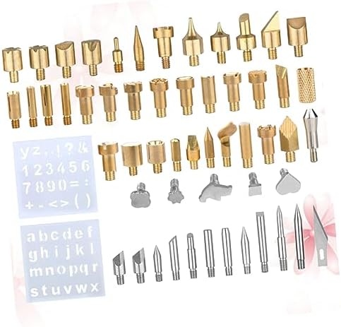 Operitacx 57pcs One Wood Carving Pen Tip Set Stencil Soldering Iron Pyrography Tool Kit Embossing Carving Pen for by Operitacx