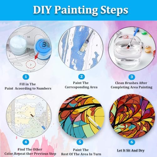 Artunion Framed Paint by Numbers Kit for Adults Beginners & Kids Ages 8-12,Tree of Life Paint by Number with Frame,Acrylic Paint by Numbers Kit on Canvas 10 * 10 Inch Without Easel - Image 6